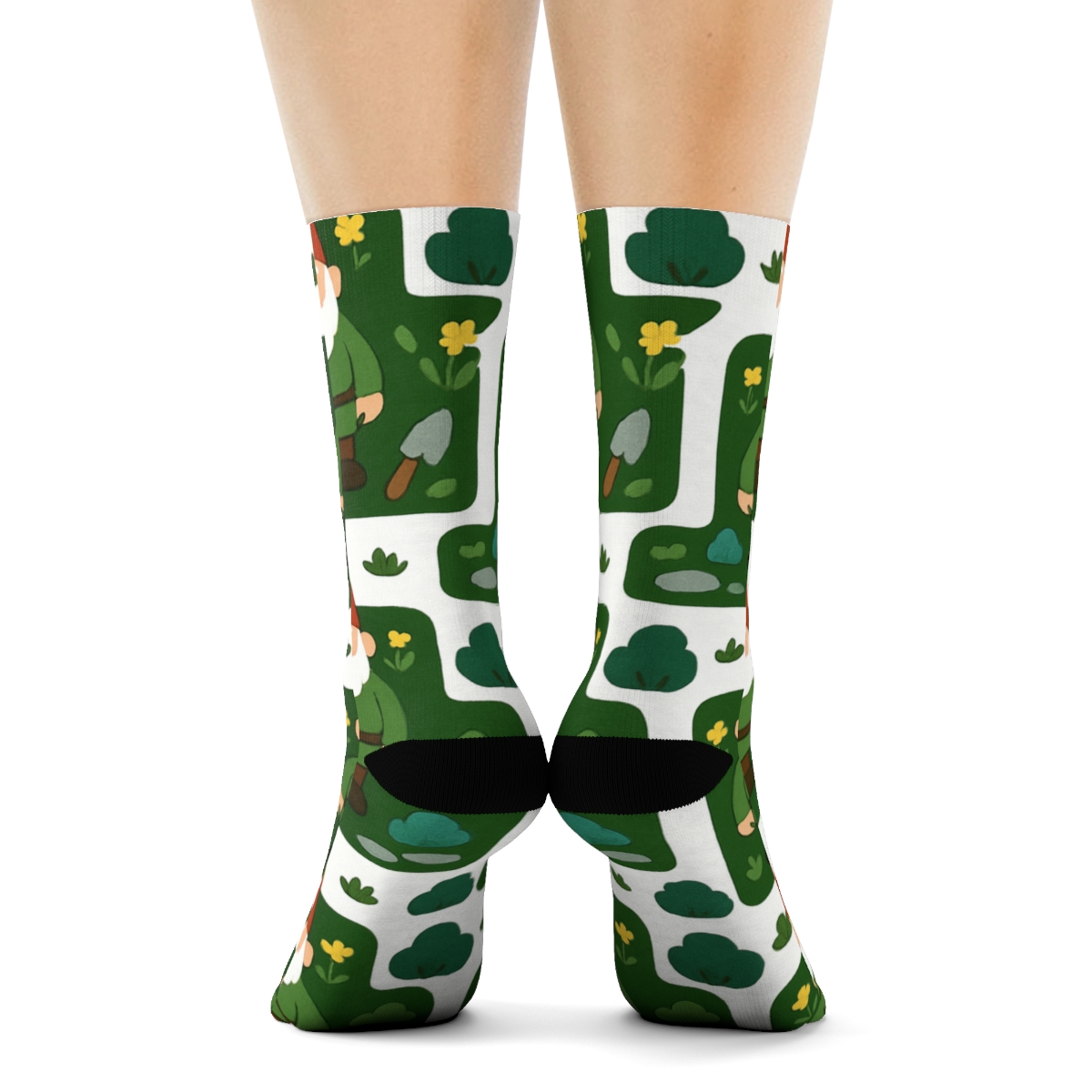 Landscaper Garden Gnome Grid In Emerald Beds stylish athletic crew socks