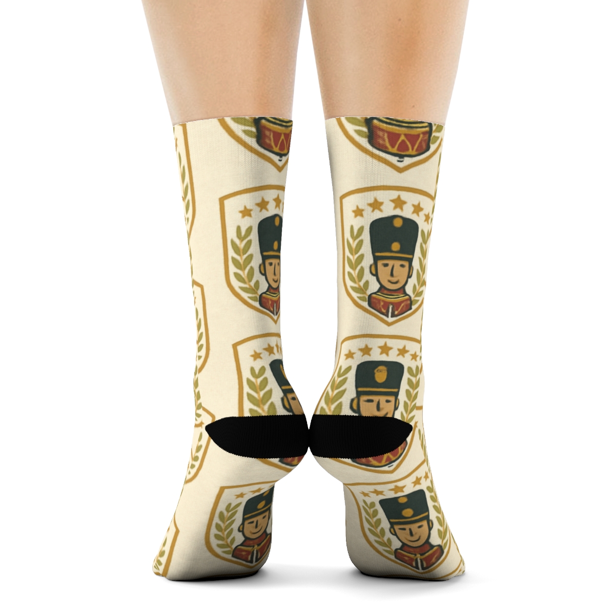 Vintage Toy Soldier Badge Christmas Compound custom crew socks