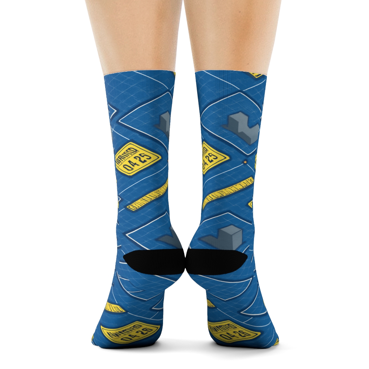 Blueprint Lattice For Building Inspector Chic comfortable cotton crew socks