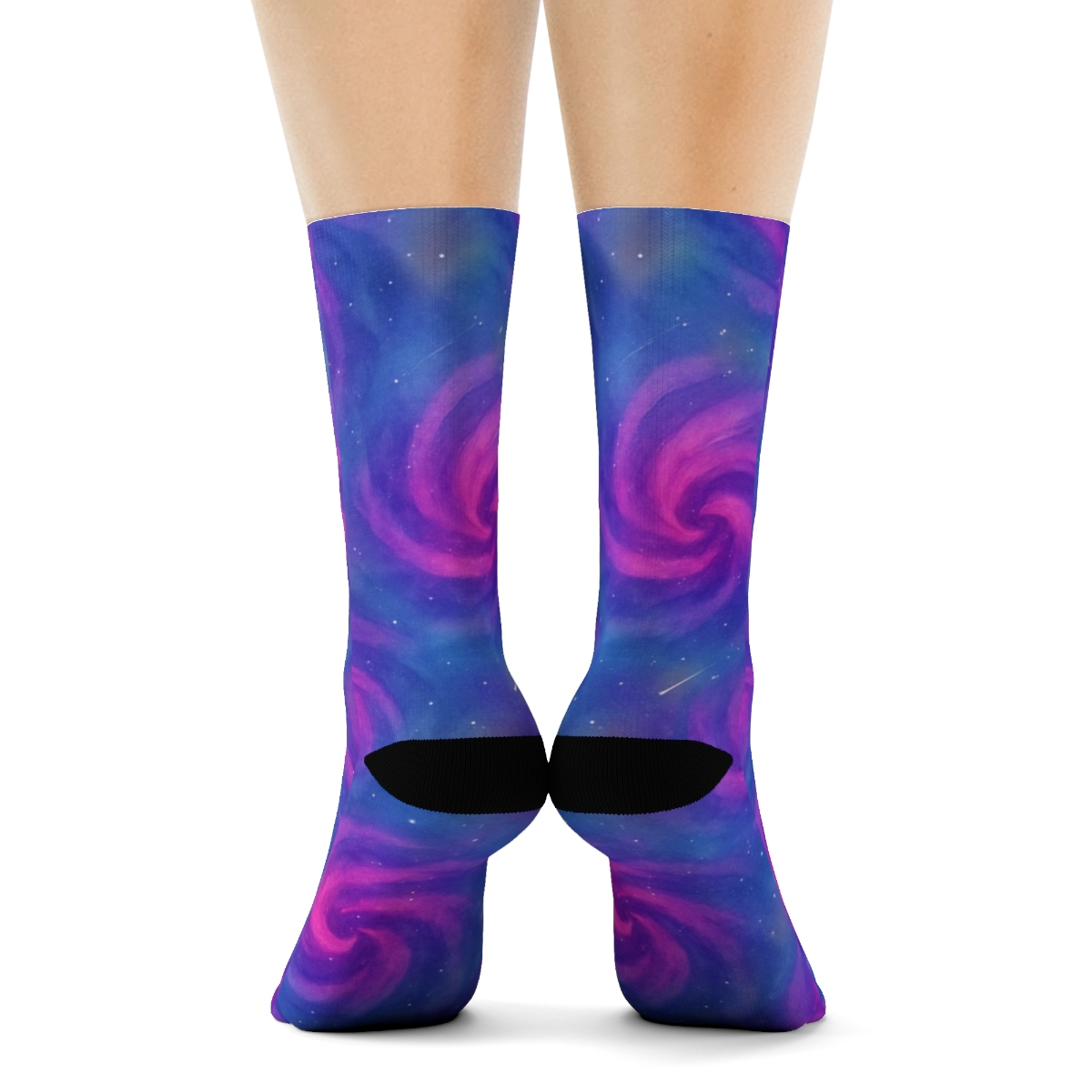 Neon Nebula Watercolor Swirl premium sports crew socks