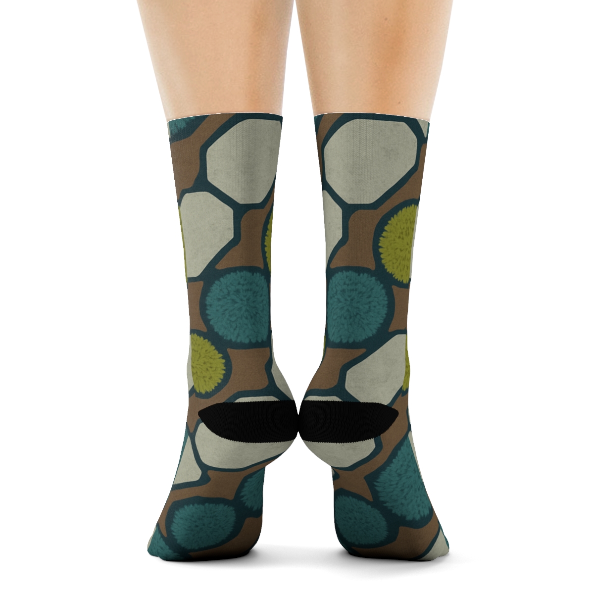 Garden Paths In Landscaper Mosaic Tessellation comfortable cotton crew socks