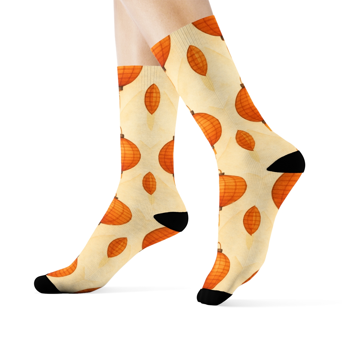 Parchment Lattice With Hanging Lantern Accents unique graphic crew socks