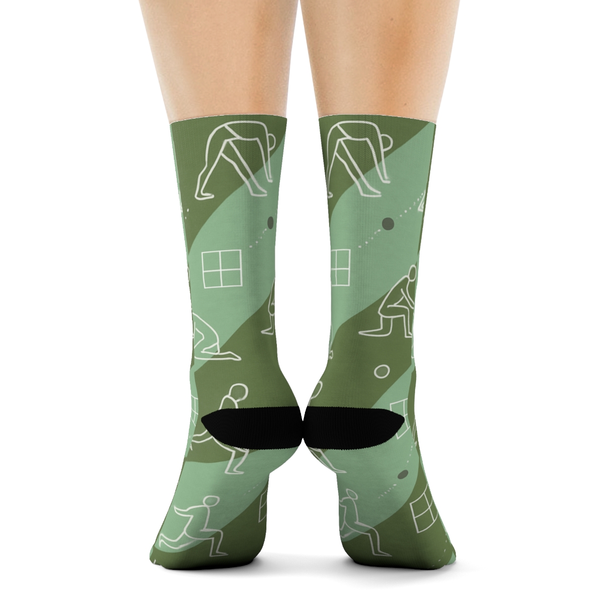 Recovery Rhythm With Physical Therapist Motifs trendy patterned crew socks