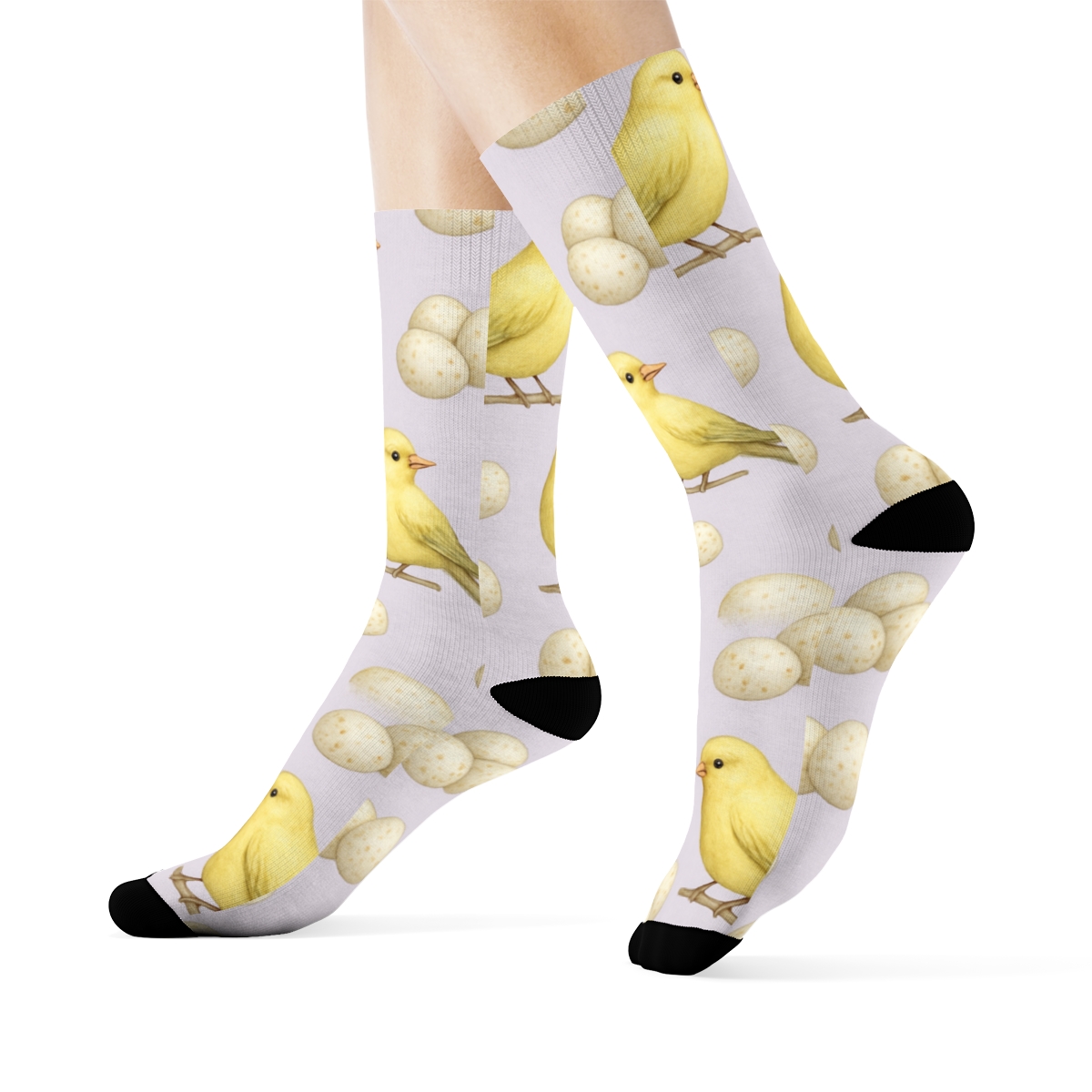 Canary Egg Dot Matrix On Pale Lavender Background stylish athletic crew socks