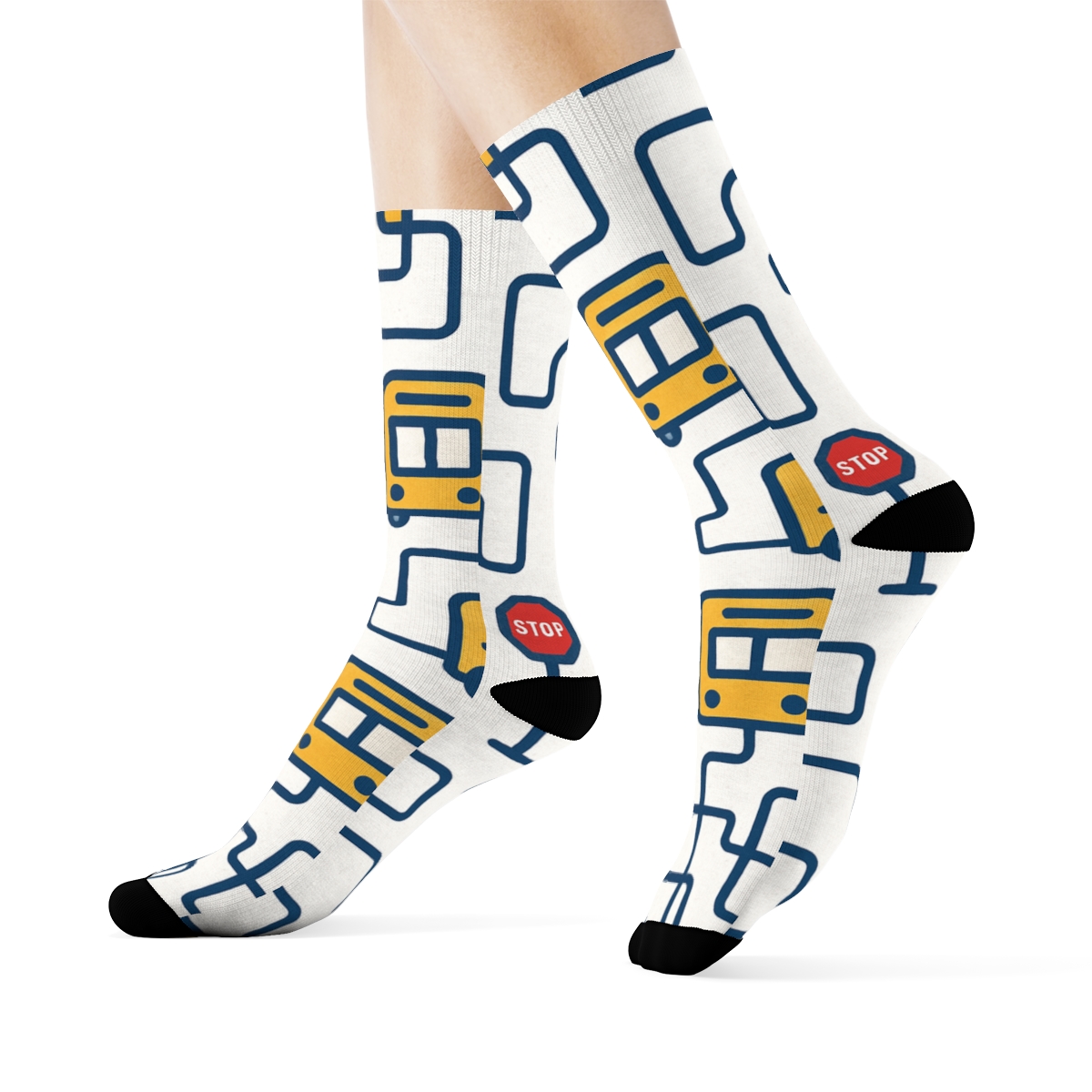 Route Map Rhythm For The Bus Driver unique graphic crew socks