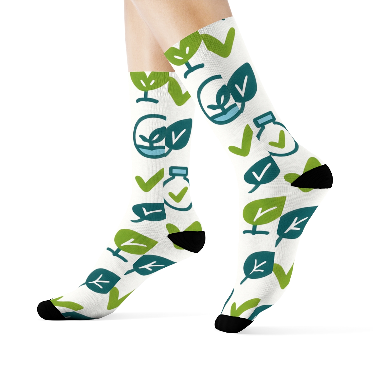 Water Quality Checklist Tiles With Environmental Inspector trendy patterned crew socksWater Quality Checklist Tiles with Environmental Inspector Crew Socks - Image 3