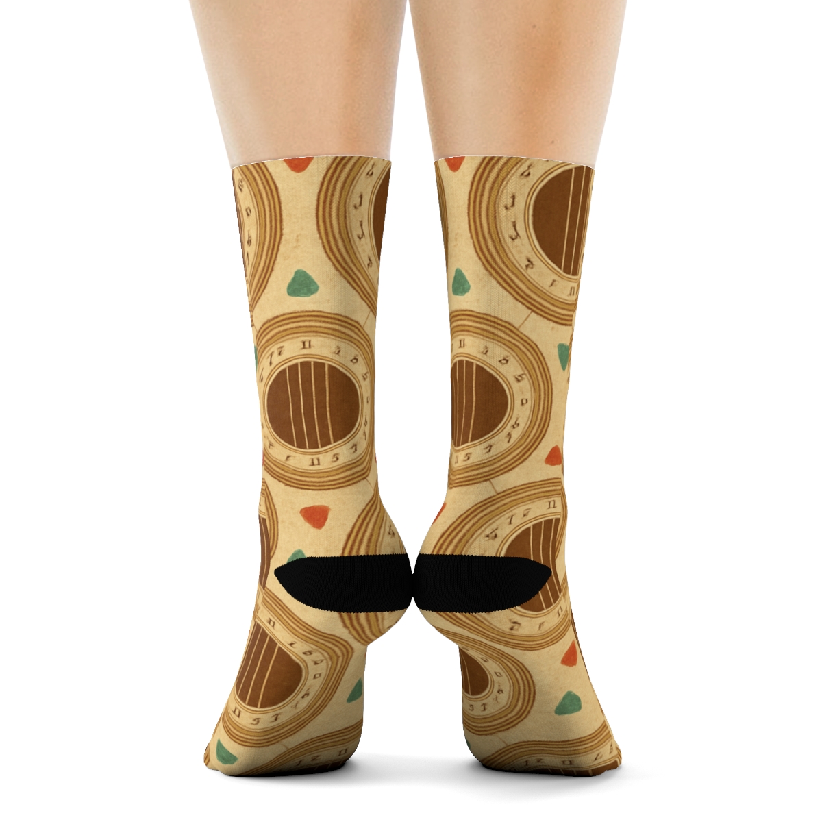 Retro Poster Guitar-Grade Sound Hole Medallions custom crew socks