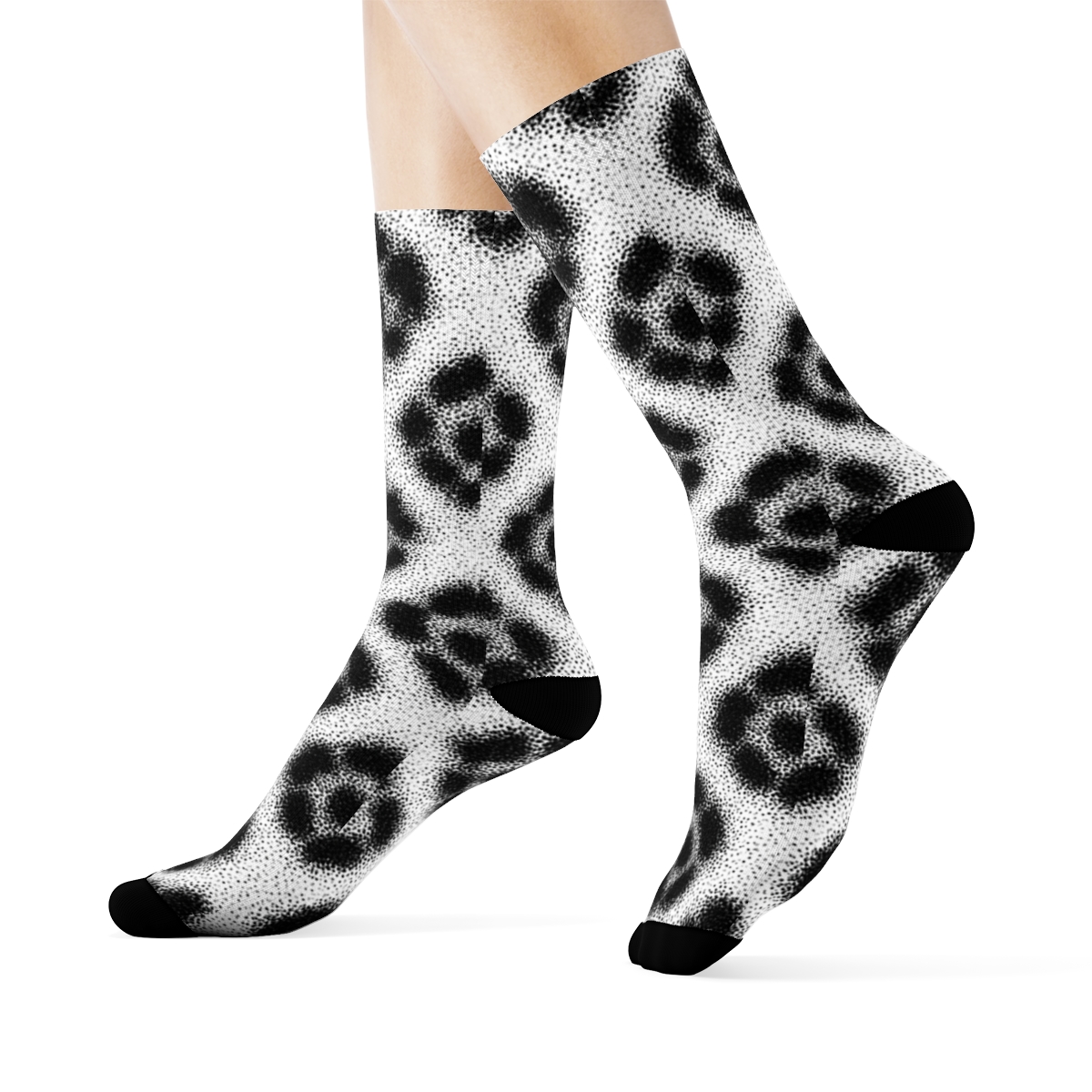 Monochrome Micro Spot Fur Lattice custom crew socks