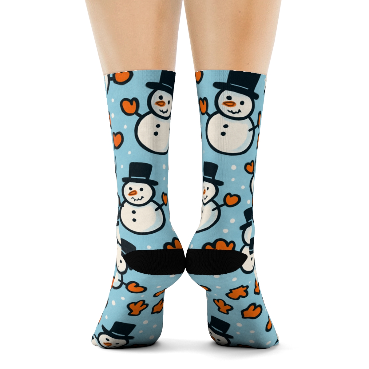 Snowman Scatter Holiday Sock Design personalized crew socks