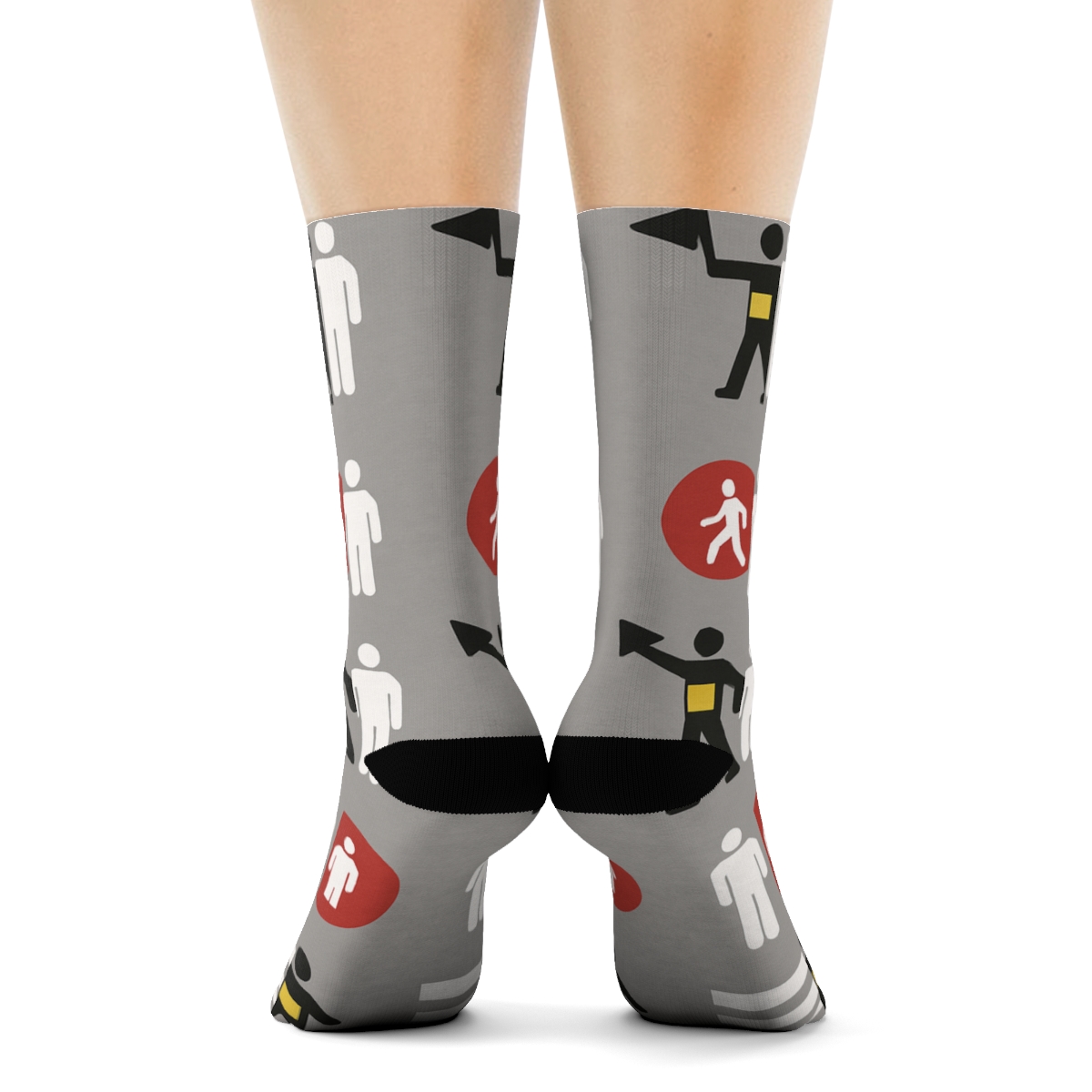 Street Signal Tessellation With Crossing Guard Details stylish athletic crew socks