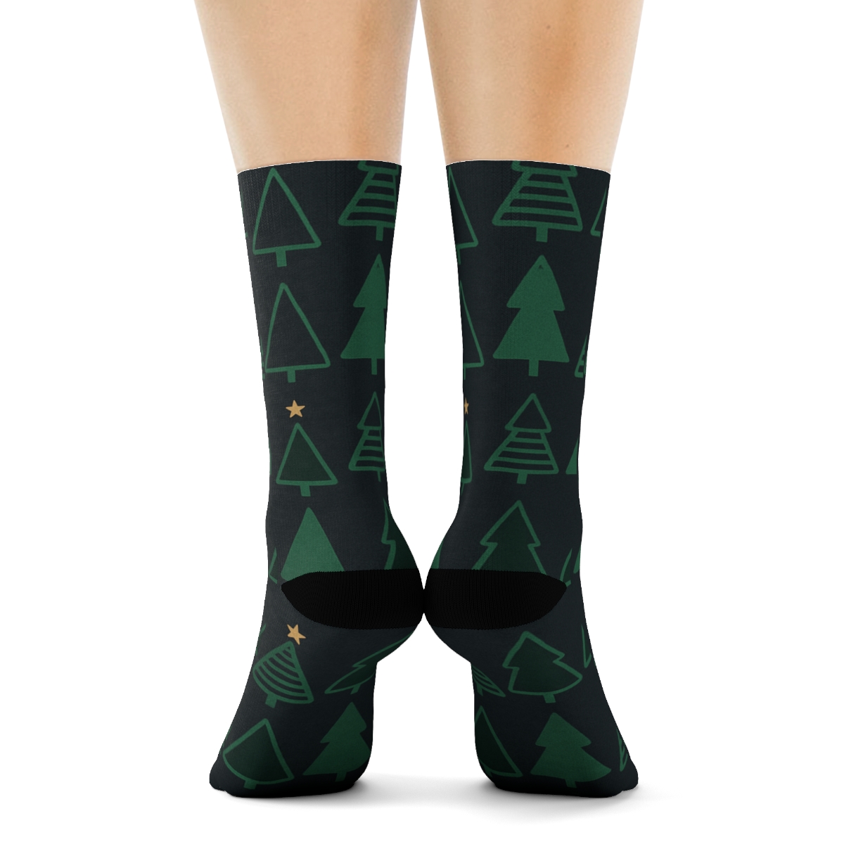 Twinkling Tree Line Pattern Holiday Style premium sports crew socks