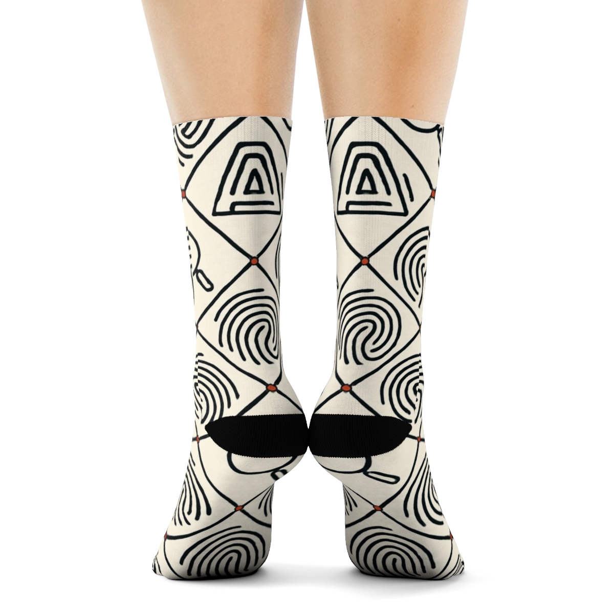 Fingerprint Lattice, Crime Scene Investigator Edition trendy patterned crew socks
