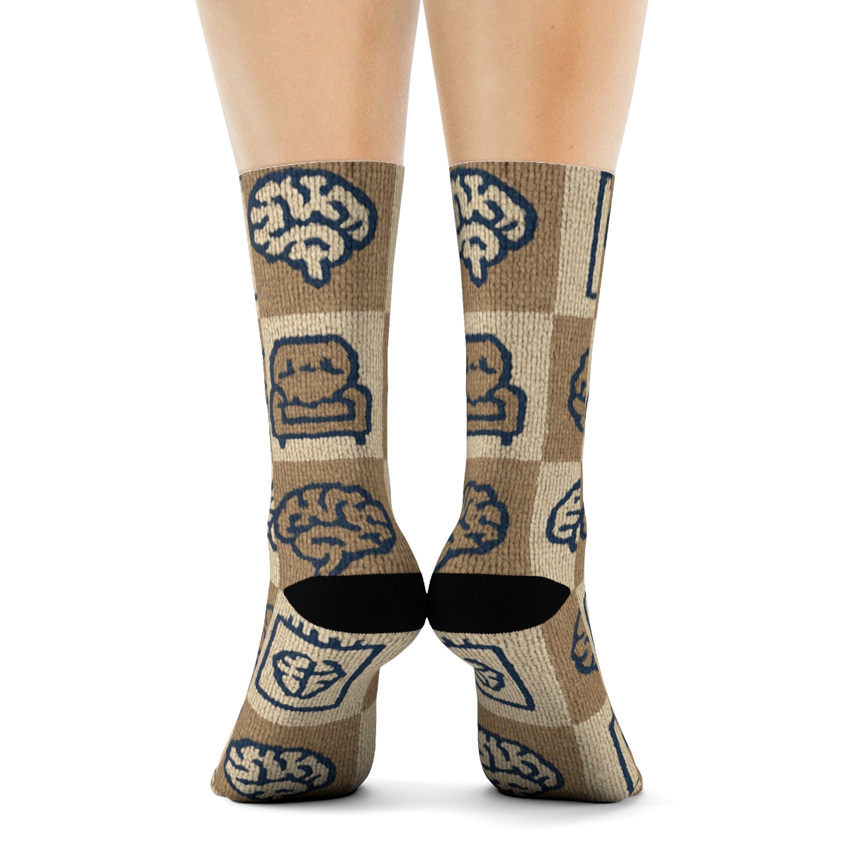 Knit Illusion Therapy Chairs Psychologist Pattern stylish athletic crew socks