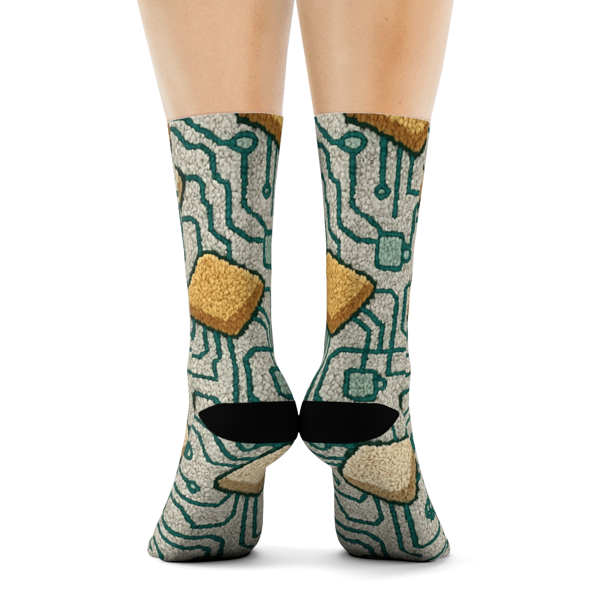 Knitted Circuit Lattice Software Developer designer printed crew socks