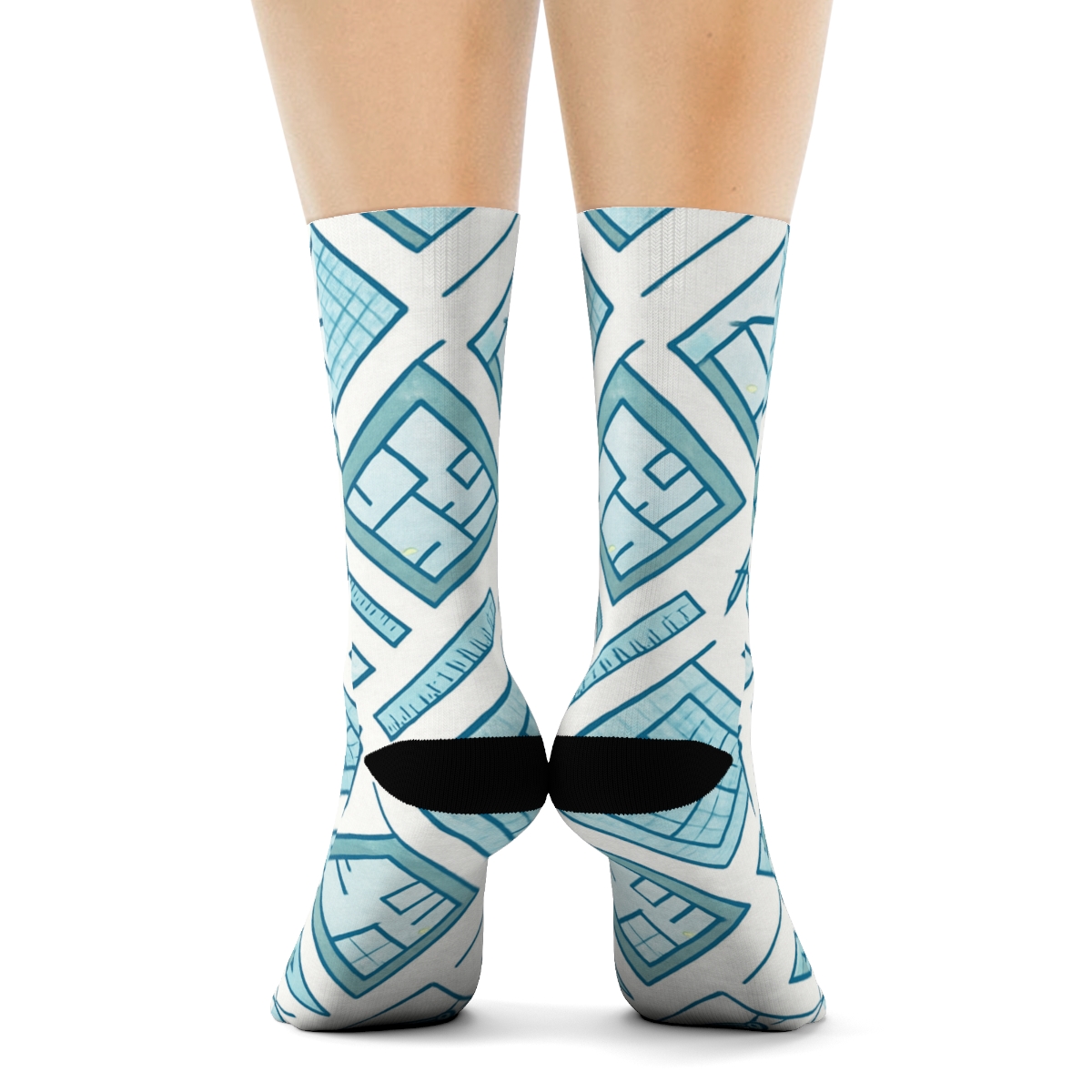 City Blueprint Lattice With Architect Charm soft everyday crew socks