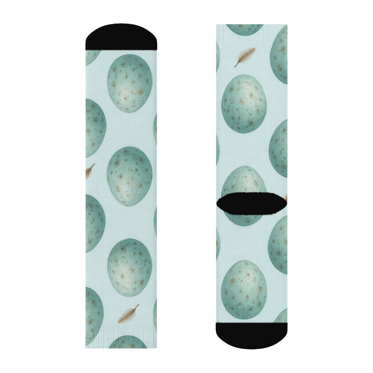 Robin Egg Oval Polka Repeat On Pale Blue Background custom crew socks