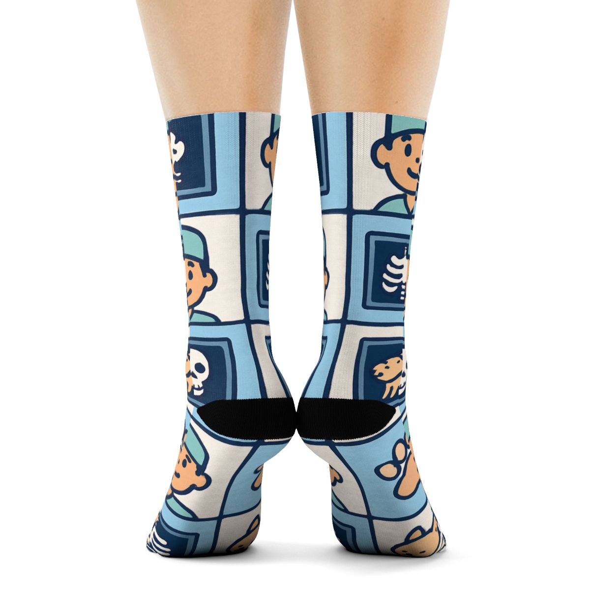 Stellar Paw Grid With Veterinary Technician Icons custom crew socks