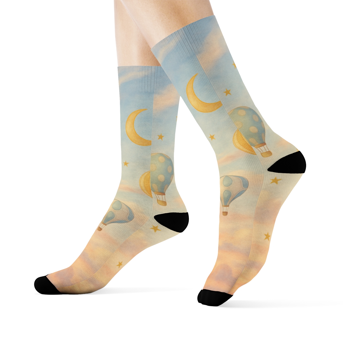Hot Air Balloon Constellation Wrap custom crew socks