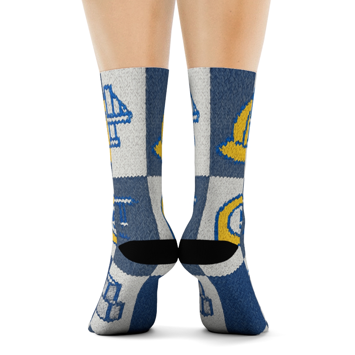 Blueprint Patchwork For The Civil Engineer unique graphic crew socks