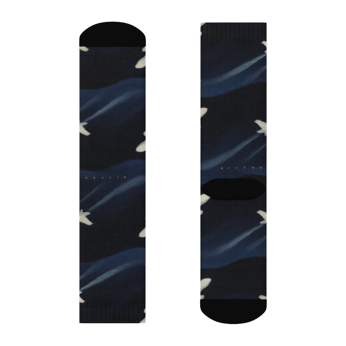 Airplane Takeoff Wave On Night Sky personalized crew socks
