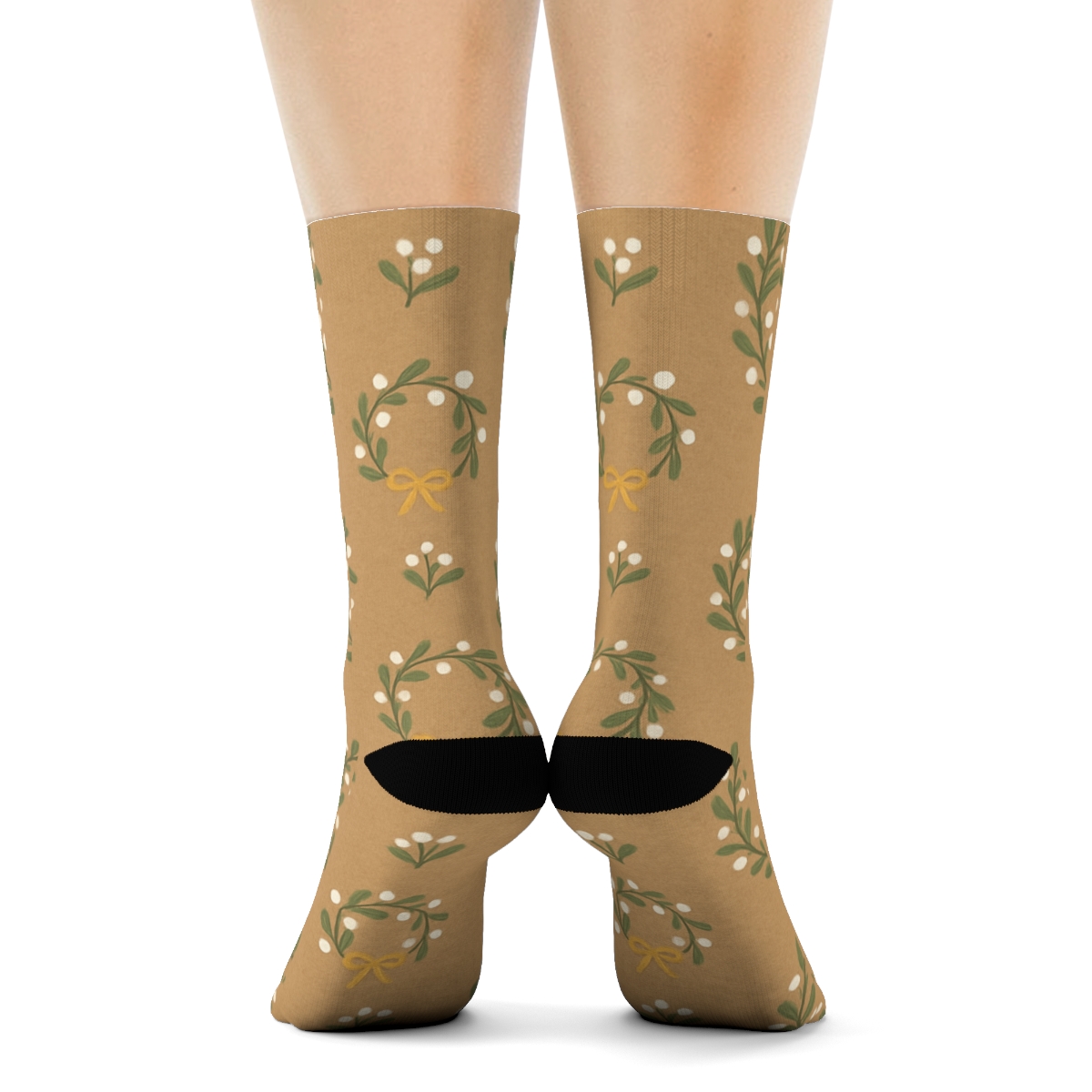 Berry Rings With Mistletoe Accents custom crew socksBerry Rings with Mistletoe Accents Crew Socks - Image 4