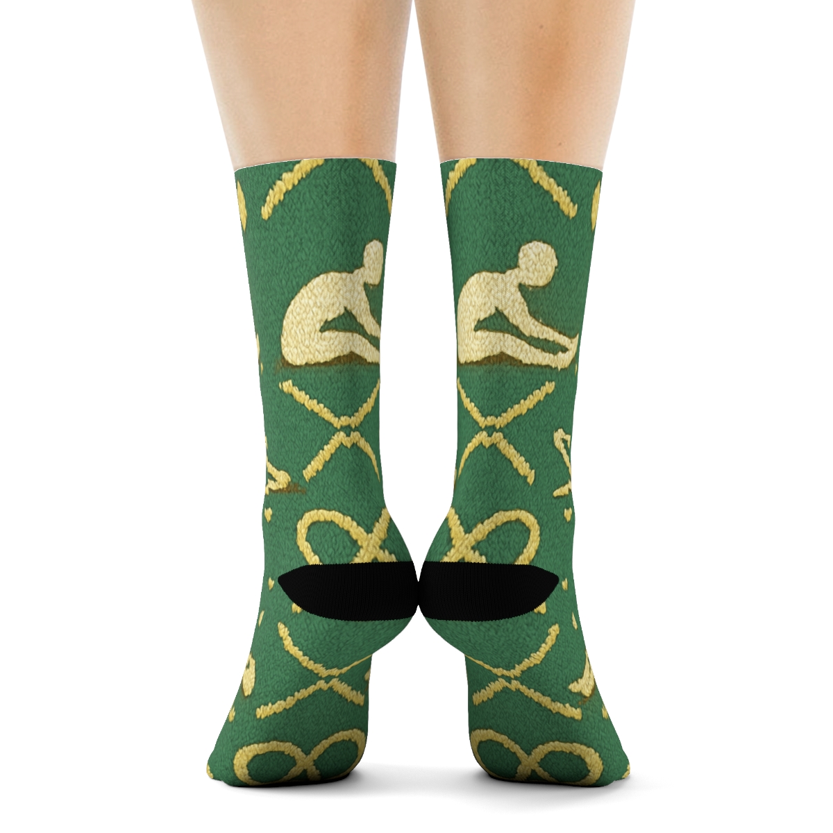 Physical Therapist Knitted Illusion Stretch Lattice stylish athletic crew socks