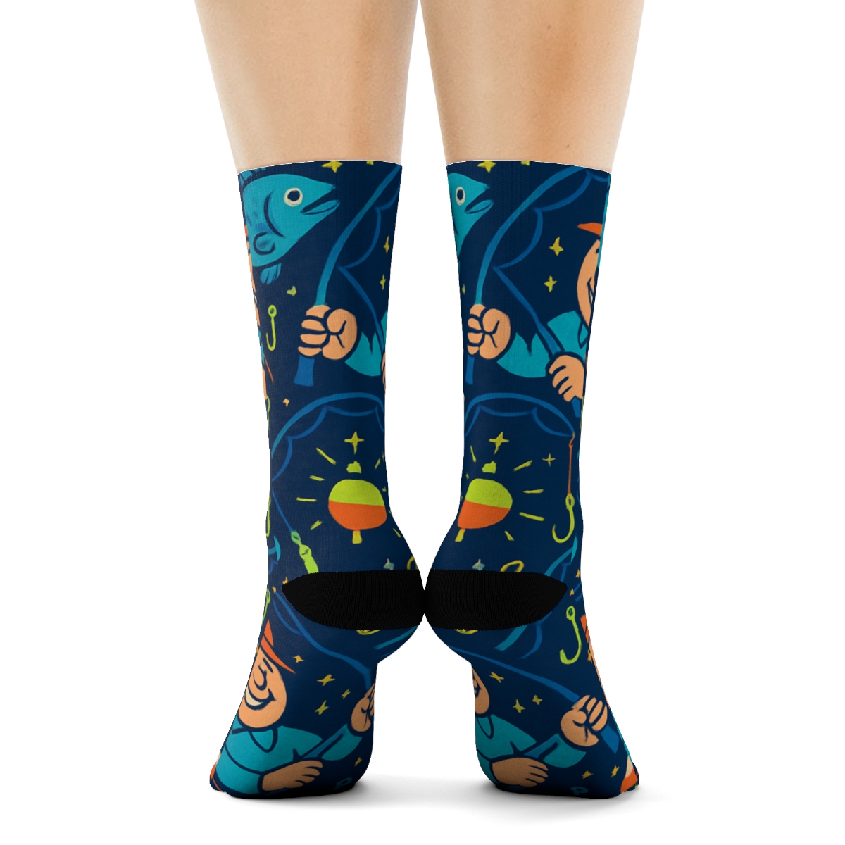 Fisher Jumping Minnow Fiesta Pattern trendy patterned crew socks