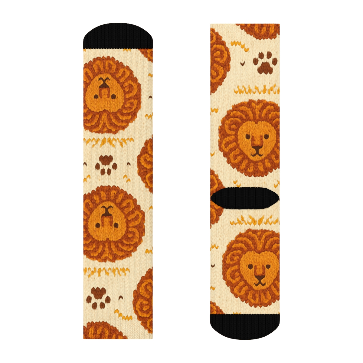 Knitted Illusion Lion Mane Lattice personalized crew socks