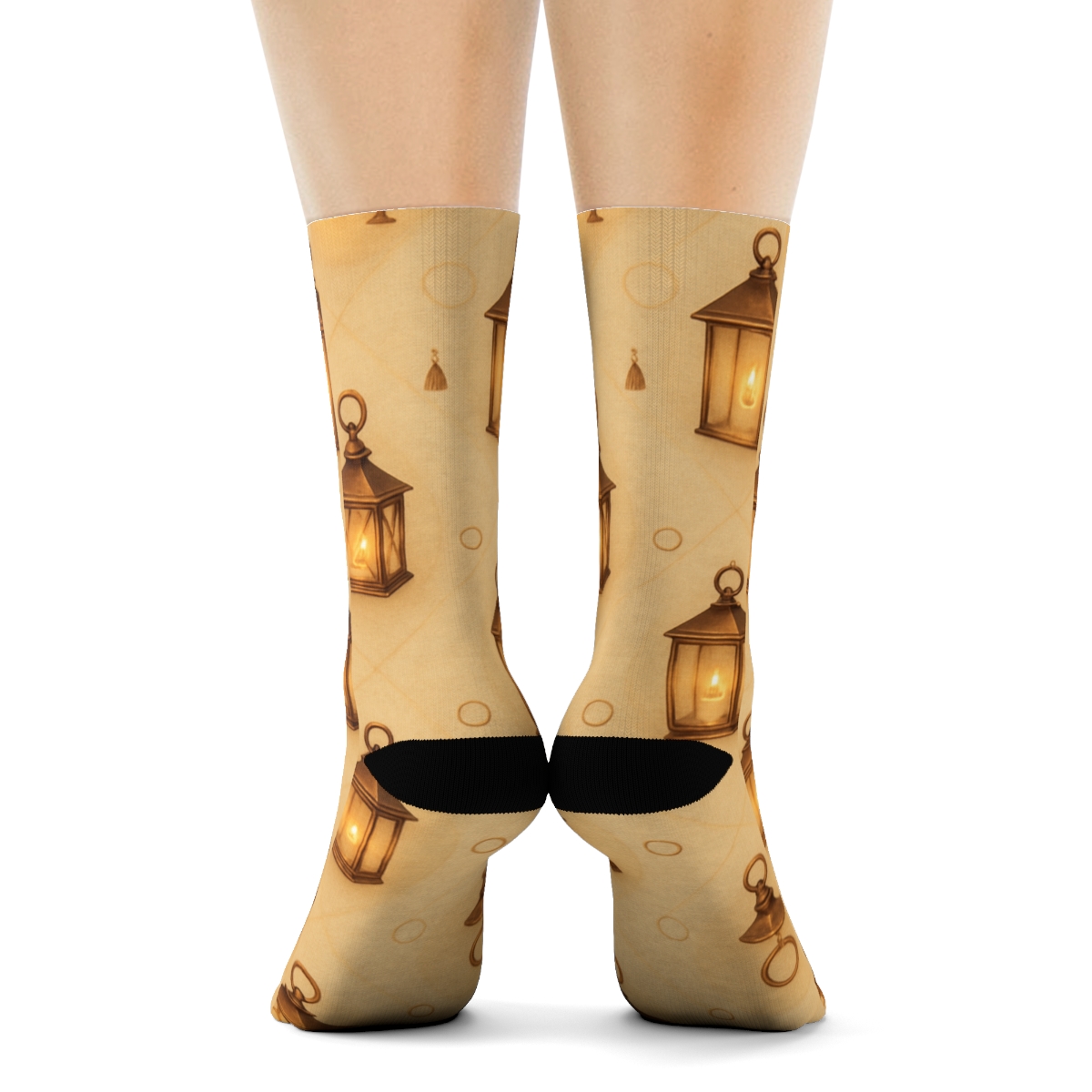 Copper Frame Mosaic With Floating Lantern designer printed crew socks