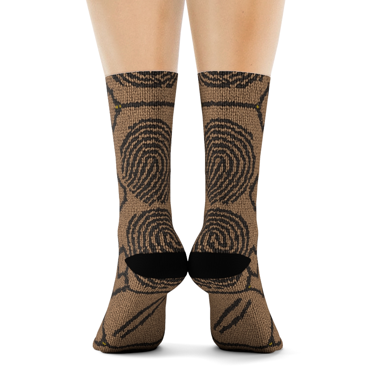 Fingerprint Lattice With Crime Scene Investigator Tools stylish athletic crew socks