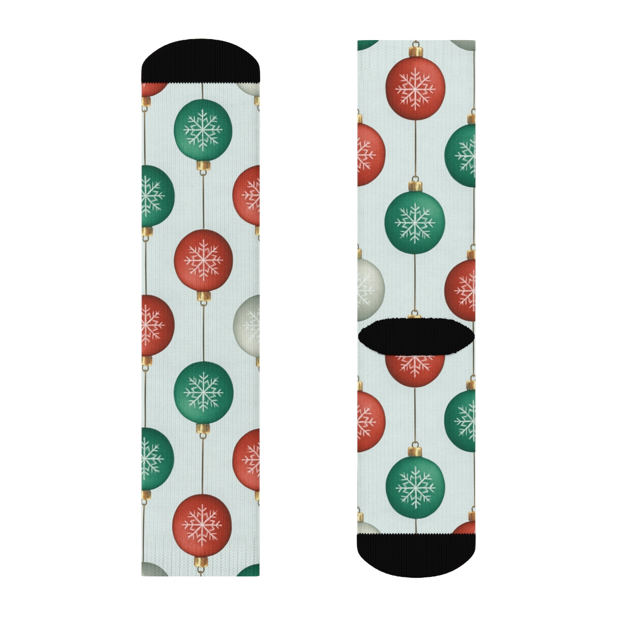 Christmas Ornament Snowfall Grid unique graphic crew socks