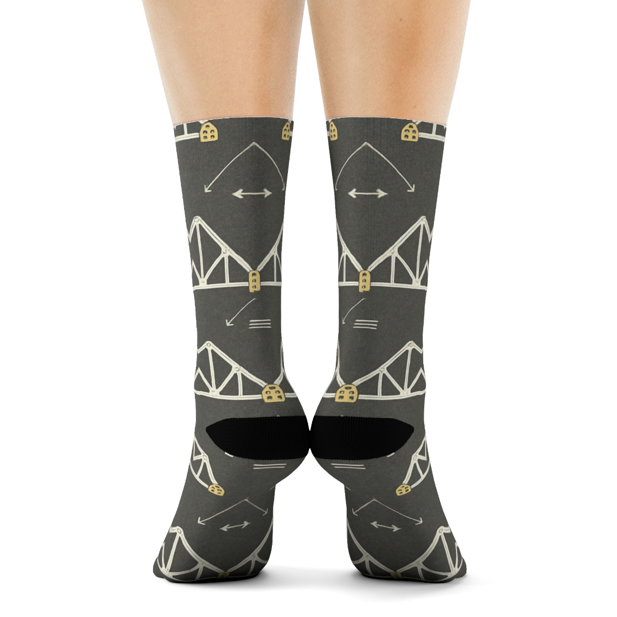 Bridge Rhythm Tiles For Civil Engineer unique graphic crew socks