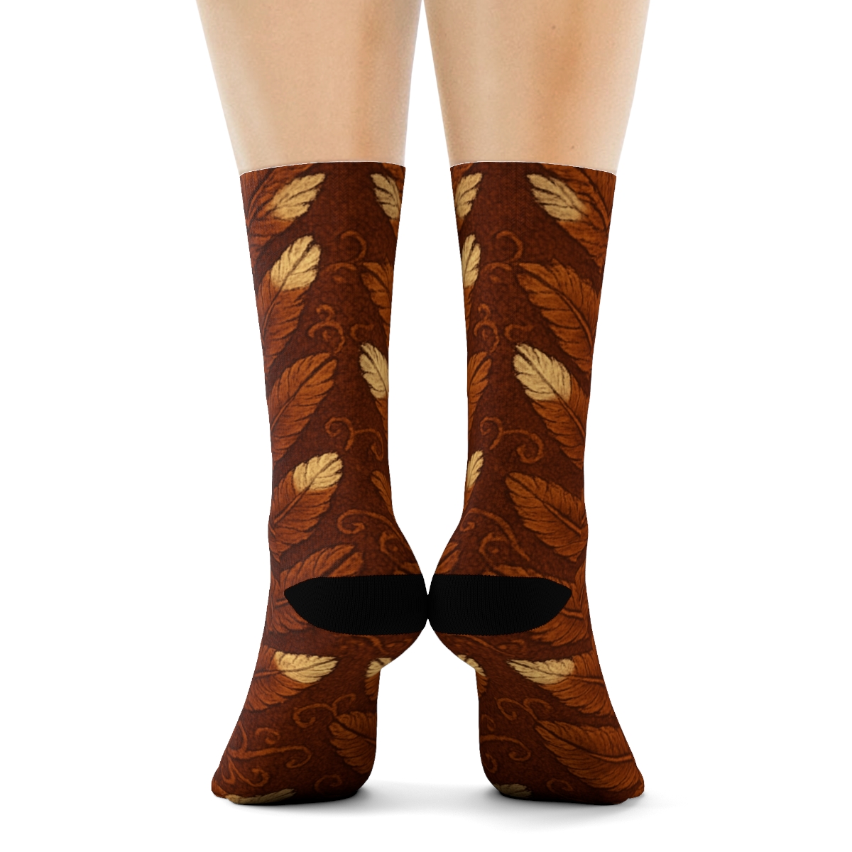 Knitted Illusion Eagle Feather Chevron premium sports crew socks