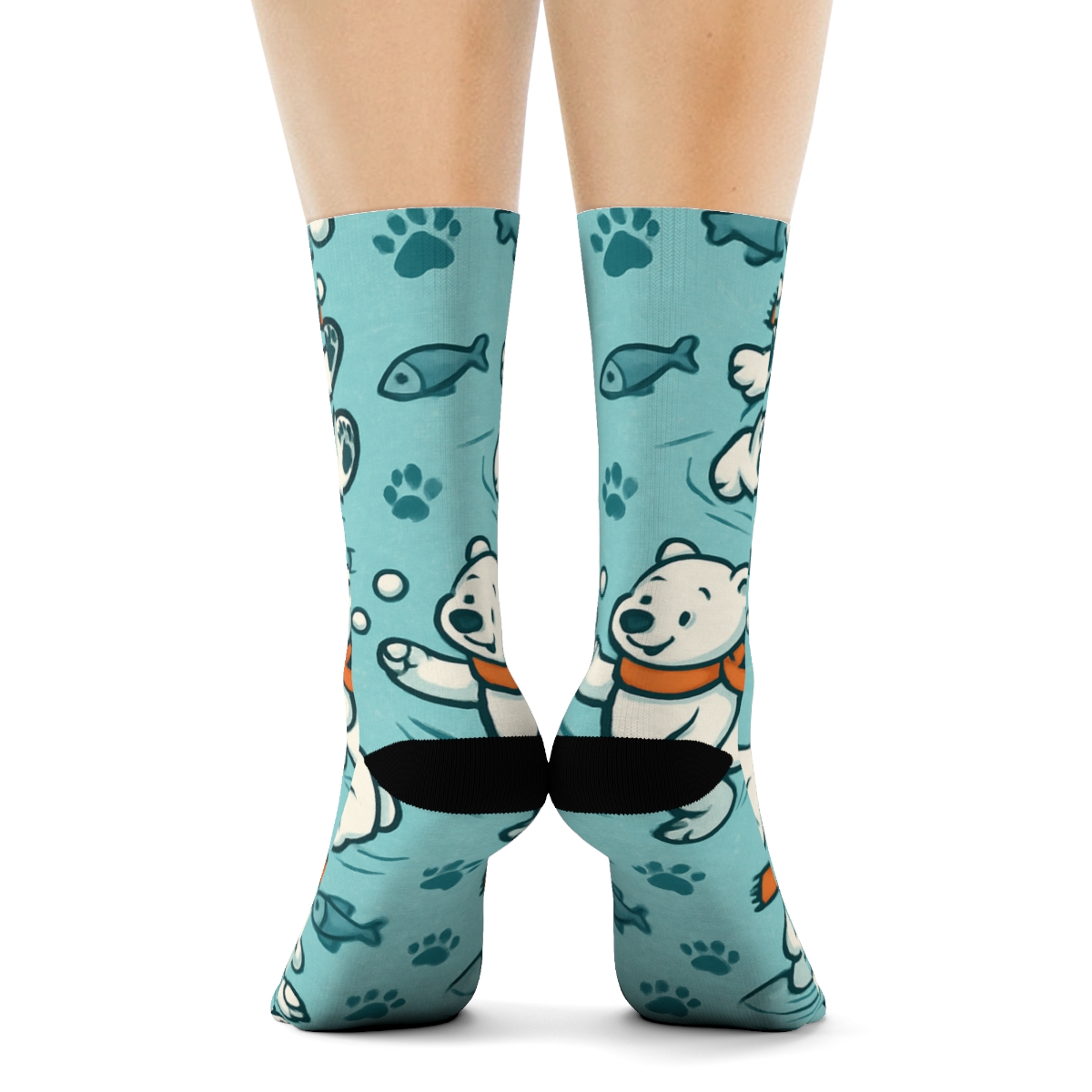 Polar Bear Snowball Parade Tessellation soft everyday crew socks