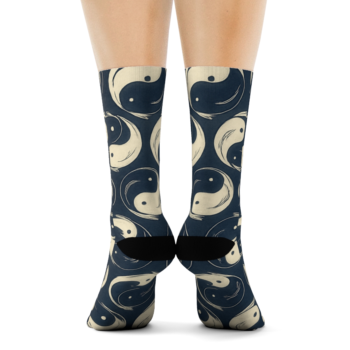 Indigo Koi Duality Ring Tessellation soft everyday crew socksIndigo Koi Duality Ring Tessellation Crew Socks - Image 4