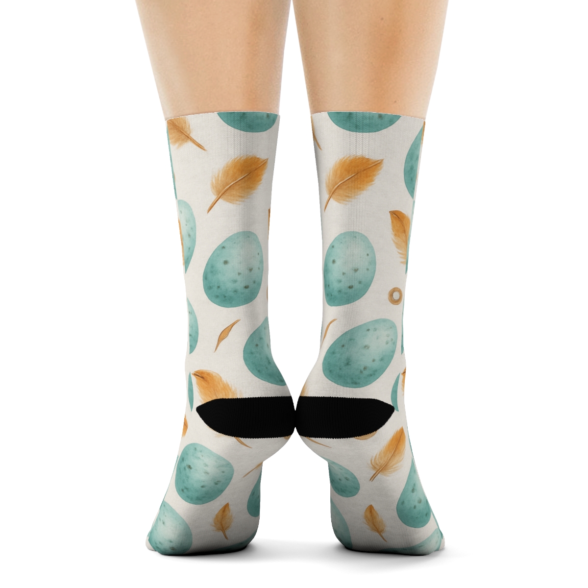 Robin Egg Scatter Rhythm On Light Gray Background stylish athletic crew socks