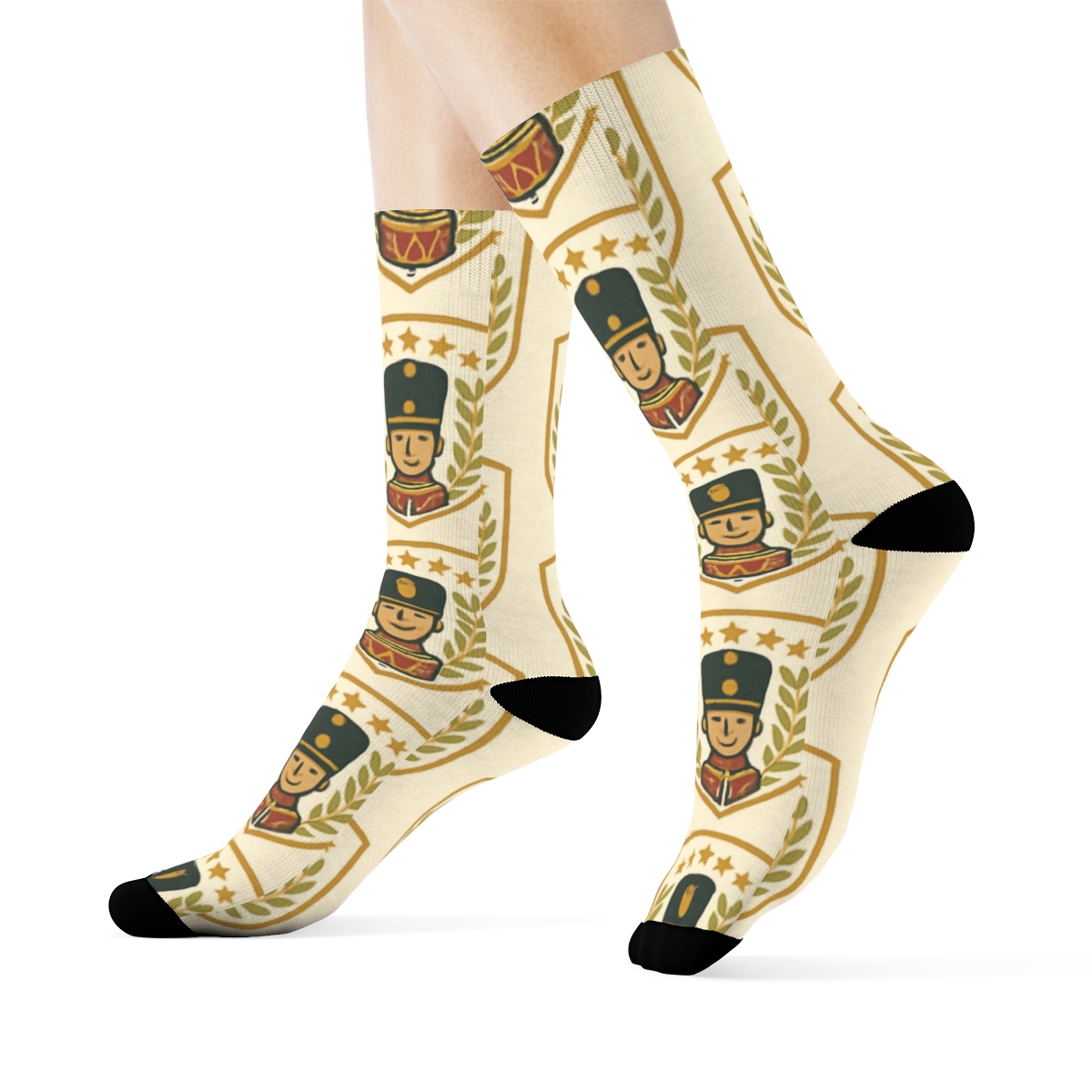 Vintage Toy Soldier Badge Christmas Compound custom crew socks