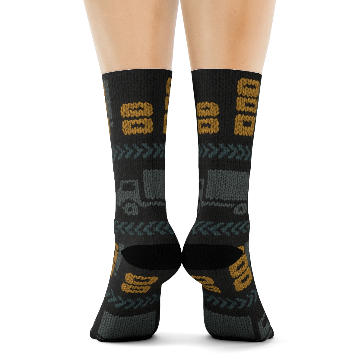Midnight Convoy Pattern Truck Driver soft everyday crew socks
