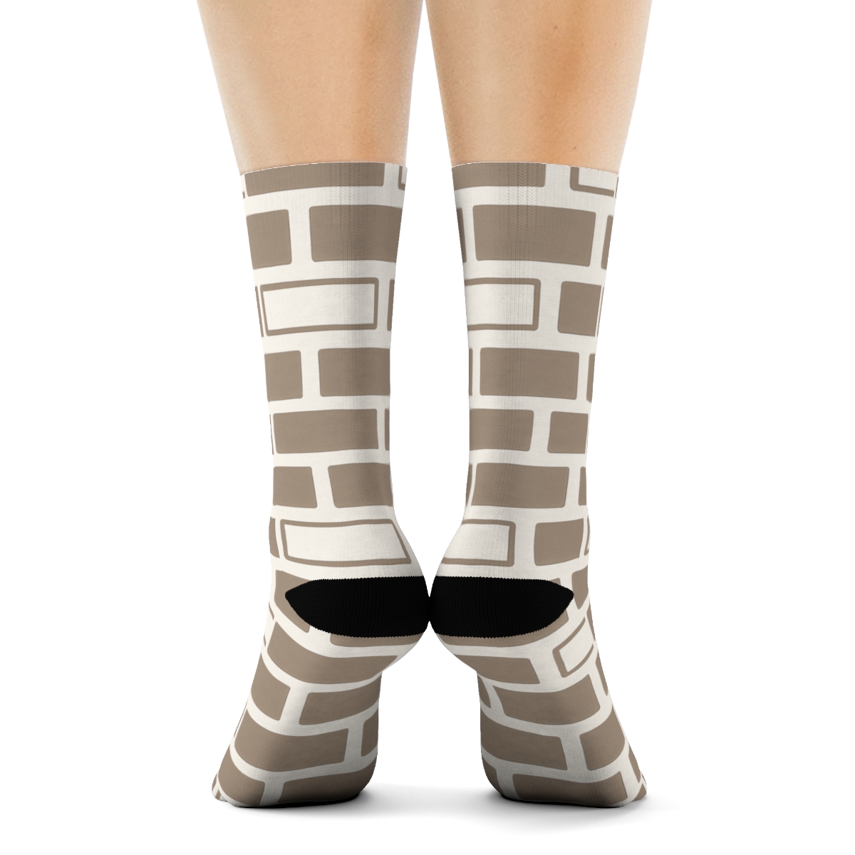 Brick Offset Micro Blocks comfortable cotton crew socks