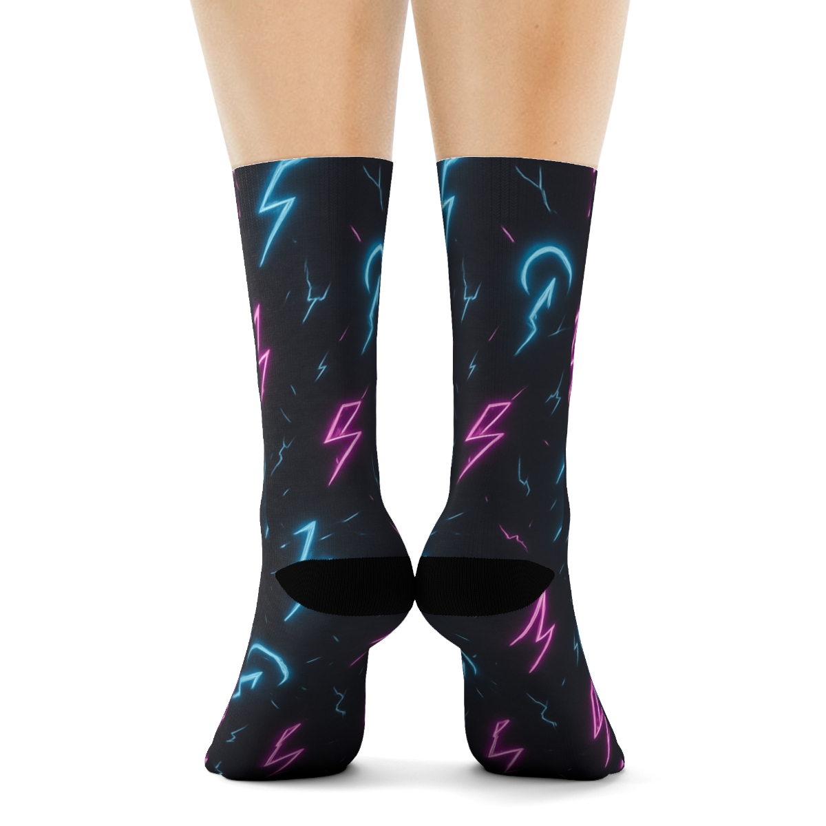 Neon Arc Scatter custom crew socks