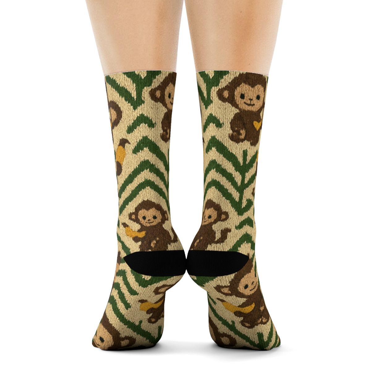 Monkey Toy Chevron Knit Pattern custom crew socks