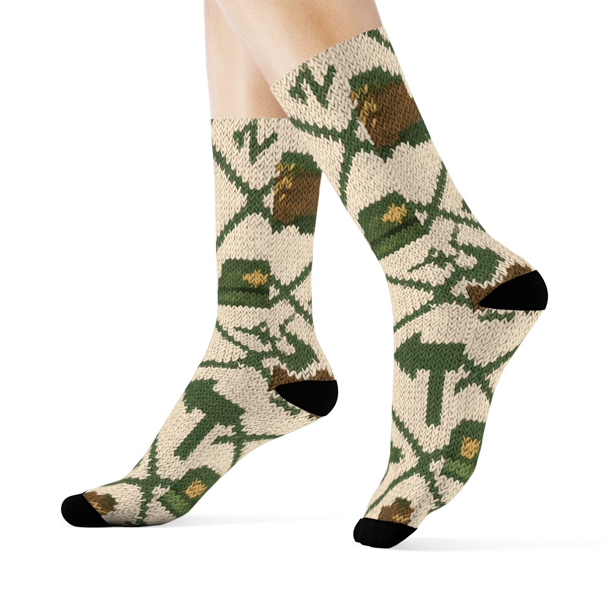 Park Ranger Knitted Pattern Illusion Trail Gear Lattice premium sports crew socks