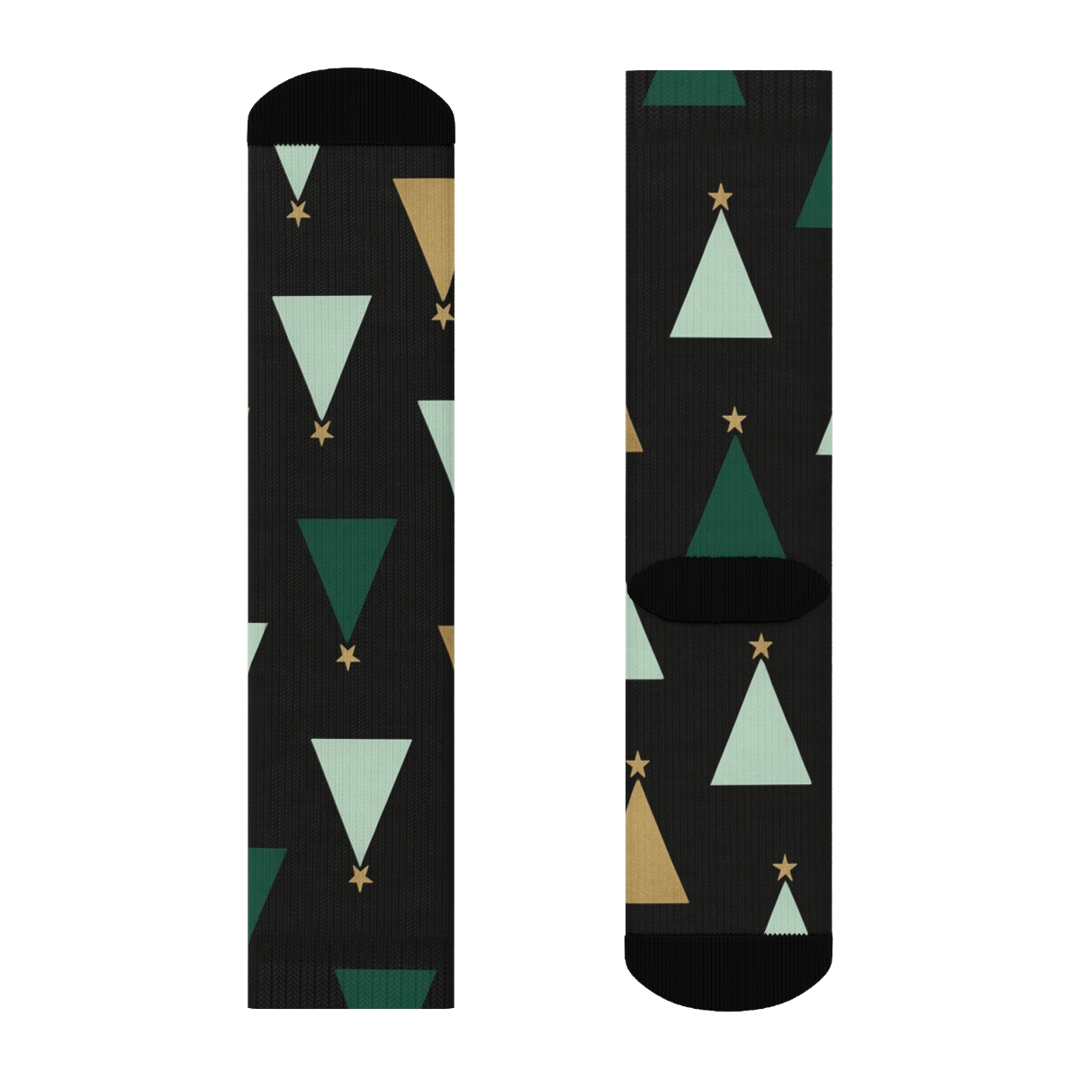 Midnight Holiday Tree Silhouette Scatter unique graphic crew socks