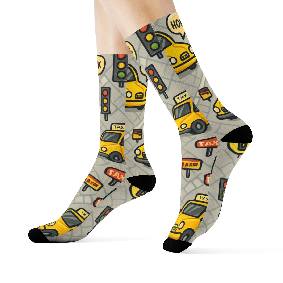 Street Grid Parade For Rideshare Driver custom crew socks