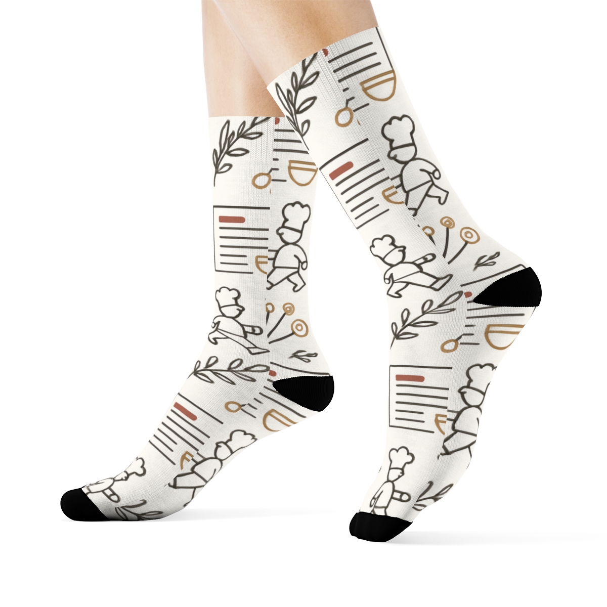 Recipe Cards With Chef Silhouette Parade personalized crew socks