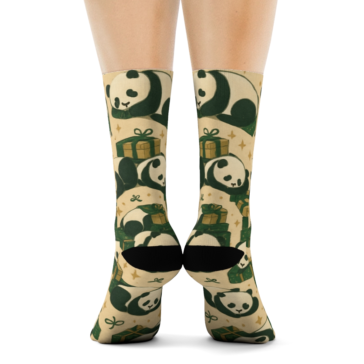 Panda Present Spiral premium sports crew socks