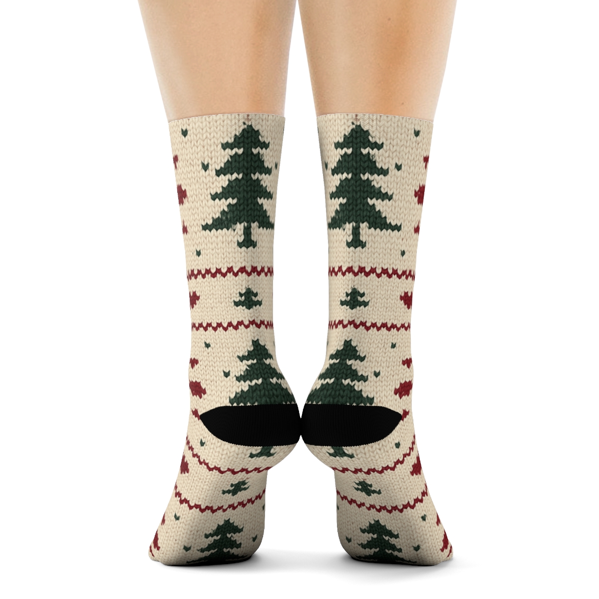 Nordic Snowflake Grid For Xmas unique graphic crew socks