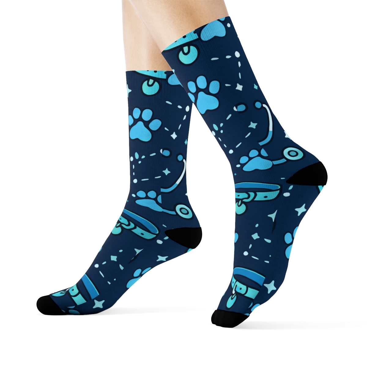Veterinarian Stethoscope Starfield Grid comfortable cotton crew socks
