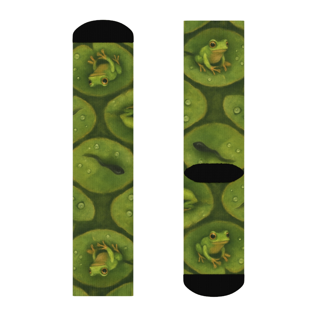 Lily Pad Lattice On Moss stylish athletic crew socks
