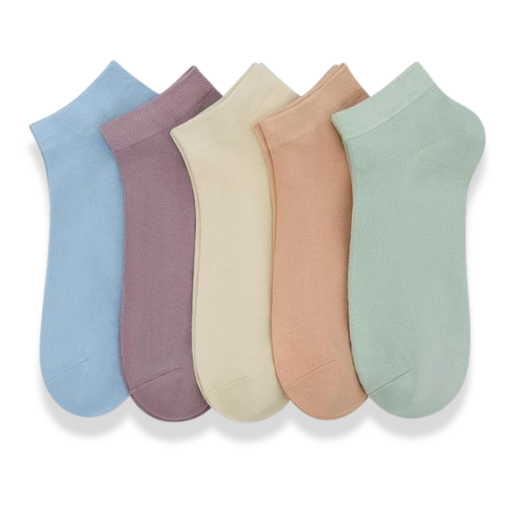 Pack Of 5 Lightweight Pastel Color Soft Sock